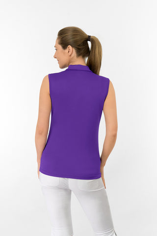 Thrive Ladies Sleeveless Golf Polo Shirts - Purple
