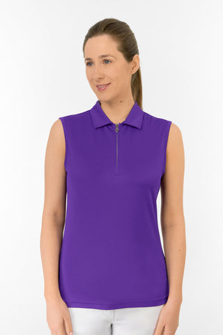 Thrive Ladies Sleeveless Golf Polo Shirts - Purple