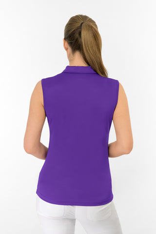 Thrive Ladies Sleeveless Golf Polo Shirts - Purple