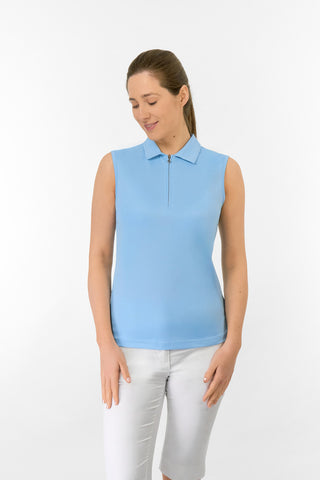Thrive2 Sleeveless Ladies Golf Polo Shirt - Pale Blue