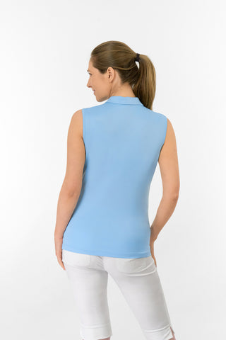 Thrive2 Sleeveless Ladies Golf Polo Shirt - Pale Blue