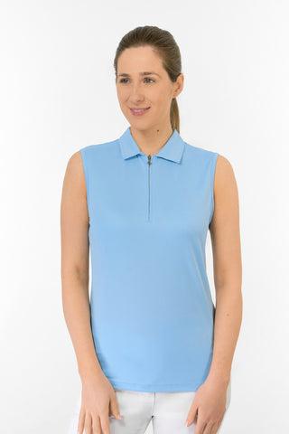 Thrive2 Sleeveless Ladies Golf Polo Shirt - Pale Blue