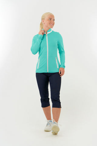 Mist Ladies Golf Full Zip Mid Layer - Ocean Blue