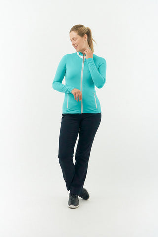 Mist Ladies Golf Full Zip Mid Layer - Ocean Blue