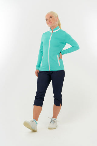 Mist Ladies Golf Full Zip Mid Layer - Ocean Blue