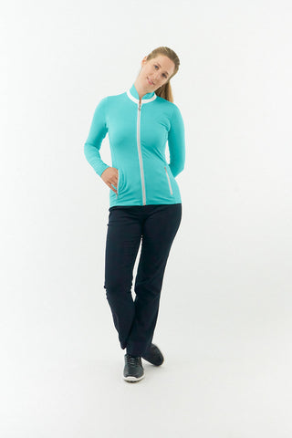 Mist Ladies Golf Full Zip Mid Layer - Ocean Blue