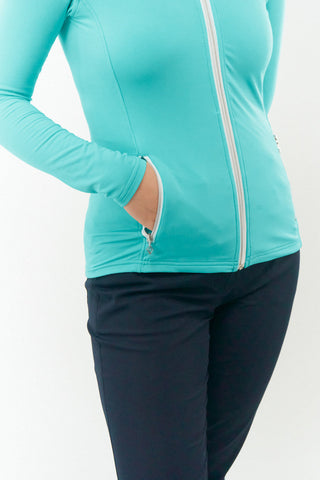 Mist Ladies Golf Full Zip Mid Layer - Ocean Blue