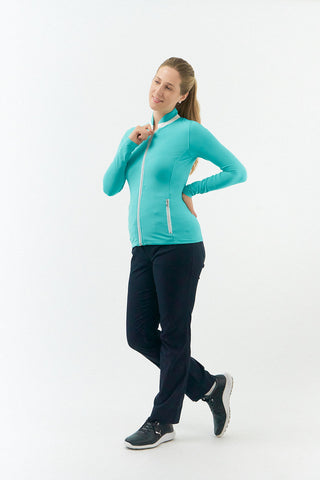 Mist Ladies Golf Full Zip Mid Layer - Ocean Blue