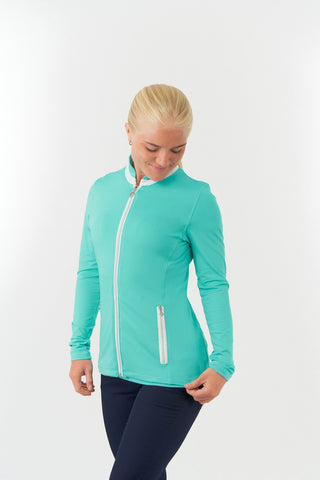 Mist Ladies Golf Full Zip Mid Layer - Ocean Blue