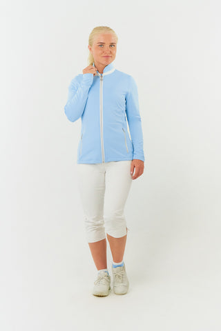 Mist Ladies Golf Full Zipped Mid Layer - Pale Blue