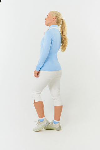 Mist Ladies Golf Full Zipped Mid Layer - Pale Blue