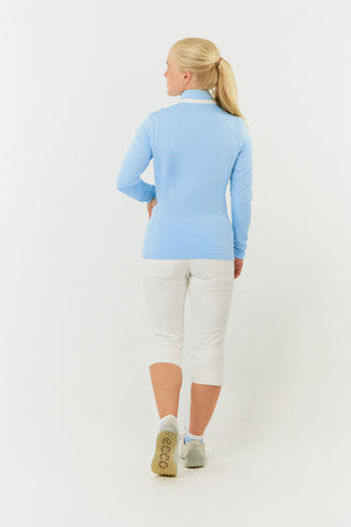 Mist Ladies Golf Full Zipped Mid Layer - Pale Blue