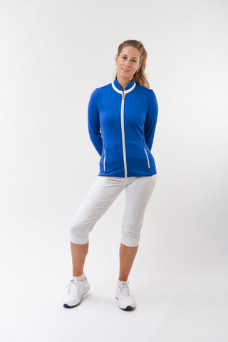 Mist Ladies Golf Full Zipped Mid Layer - Royal Blue