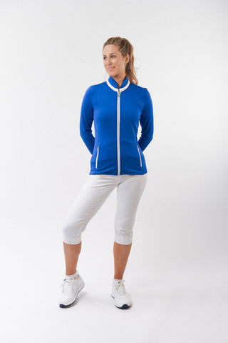 Mist Ladies Golf Full Zipped Mid Layer - Royal Blue
