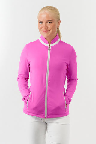 Mist2 Ladies Golf Full Zipped Mid Layer - Azalea