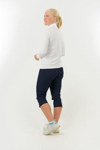Tranquillity Ladies Golf Mid Quarter Zip Polo - White