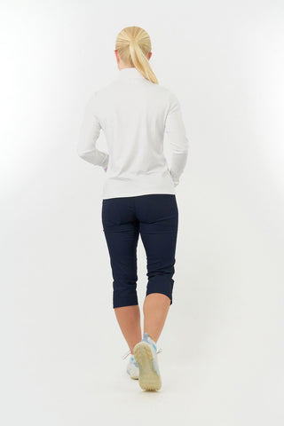 Tranquillity Ladies Golf Mid Quarter Zip Polo - White