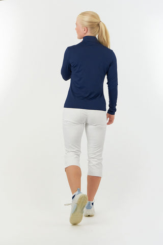 Tranquillity Ladies Golf Mid Quarter Zip Polo - Navy