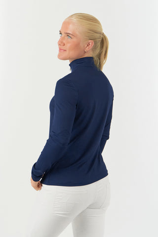 Tranquillity Ladies Golf Mid Quarter Zip Polo - Navy