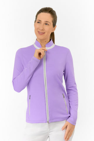 Mist Ladies Golf Full Zip Mid Layer - Lilac