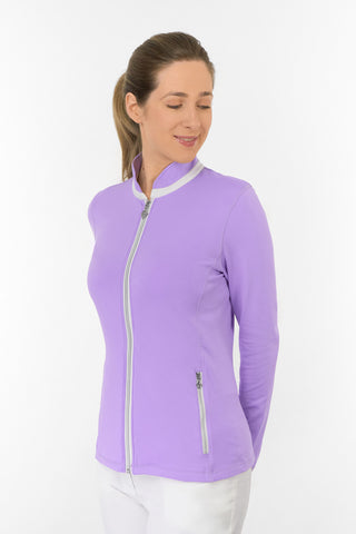 Mist Ladies Golf Full Zipped Mid Layer - Lilac
