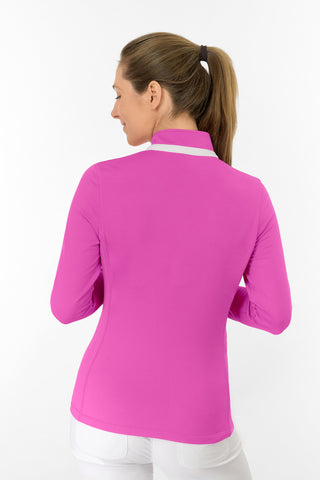 Mist Ladies Golf Full Zip Mid Layer - Azalea