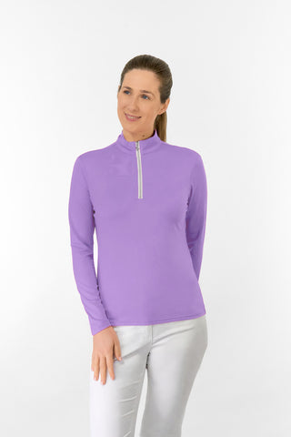 Pure Golf Tranquillity Quarter Zip Ladies Golf Top - Lilac