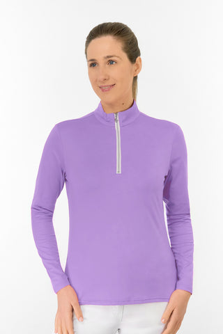 Pure Golf Tranquillity Quarter Zip Ladies Golf Top - Lilac