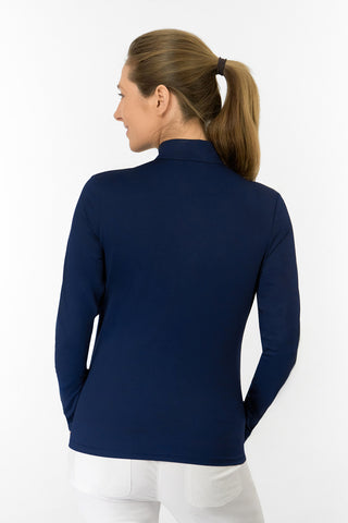 Tranquillity2 Ladies Mid Layer Zip Golf Top - Navy
