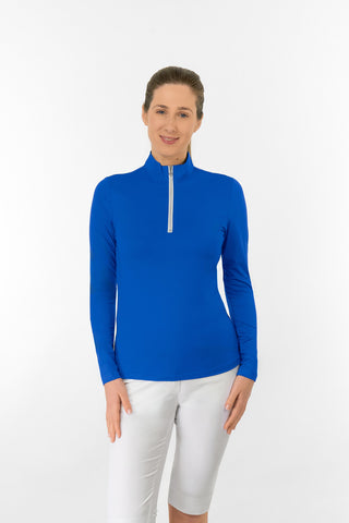 Pure Golf Ladies Tranquillity Mid Quarter Zip Polo - Royal Blue