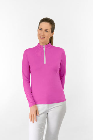Tranquillity2 Ladies Mid Layer Zip Golf Top - Azalea Pink