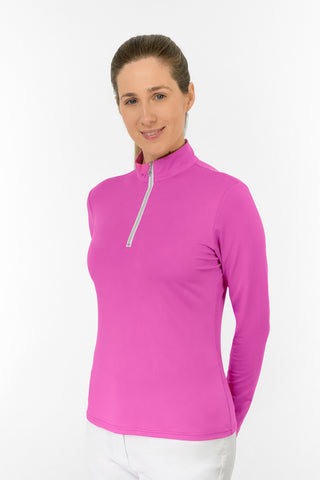 Tranquillity2 Ladies Mid Layer Zip Golf Top - Azalea Pink