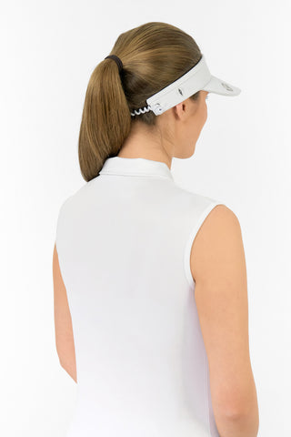 Pure Golf Arielle Telephone wire golf visor with Ball Marker - White