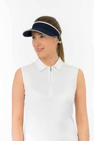 Pure Golf Arielle Telephone Wire Visor with Ball Marker - Navy