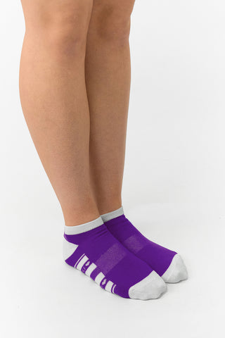 Pure Ladies 2 Pair Pack Of Trainer Golf Socks- Purple