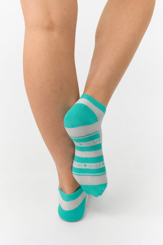 Pure Ladies 2 Pair Pack Of Trainer Golf Socks- Ocean Blue