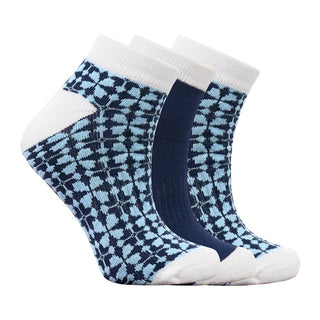 Surprizeshop Ladies Printed Golf Trainer Socks - Navy Viola