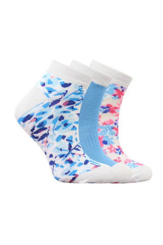 Surprizeshop Ladies Patterned Golf Trainer Socks - Watercolour Petal