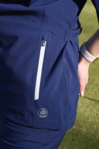 ProQuip Golf Ladies Paige Short Sleeve Rain Jacket - Navy & Silver