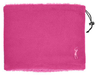 Soft Fleece Lined Women's Golf Snood with Embroidered Lady Golfer - Hot Pink