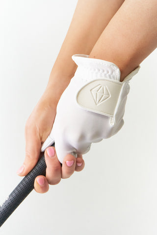 Cabretta Leather Lycra Comfort Stretch Golf Glove- White