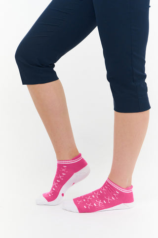 3 Pair Pack Ladies Golf Socks - Pink