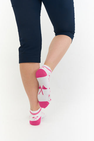 3 Pair Pack Ladies Golf Socks - Pink