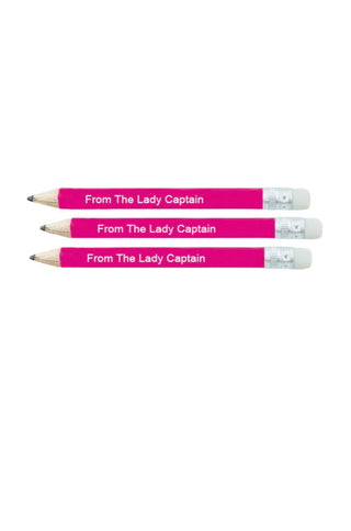 Pack of 10 From the Lady Captain Pencil with eraser- Pink