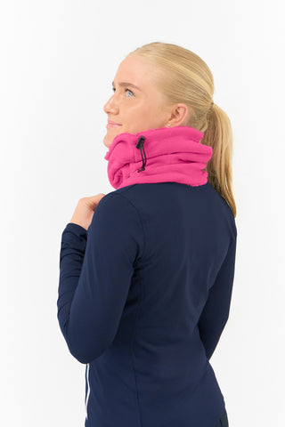 Soft Fleece Lined Women's Golf Snood with Embroidered Lady Golfer - Hot Pink