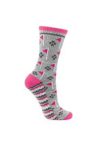 Surprizeshop - 3 Pack Of Ladies Crew Socks With Flag Design - Navy, Grey and Black