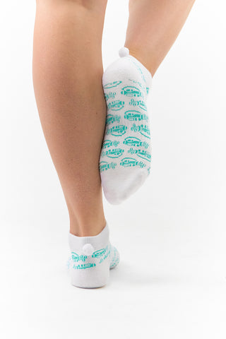 Surprizeshop 3 Pair Pack Of Ladies Pom Pom Golf Socks - Multi Coloured