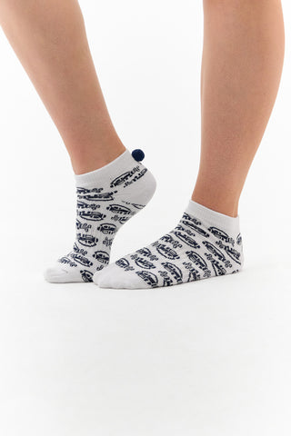 Surprizeshop 3 Pair Pack Of Ladies Pom Pom Golf Socks - Multi Coloured