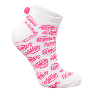 Surprizeshop 3 Pair Pack Of Ladies Pom Pom Golf Socks - Multi Coloured