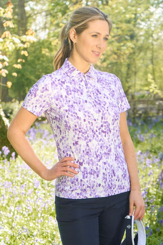 Ladies Golf Amity Short Sleeve Ladies Golf Polo Shirt - Violet Fields